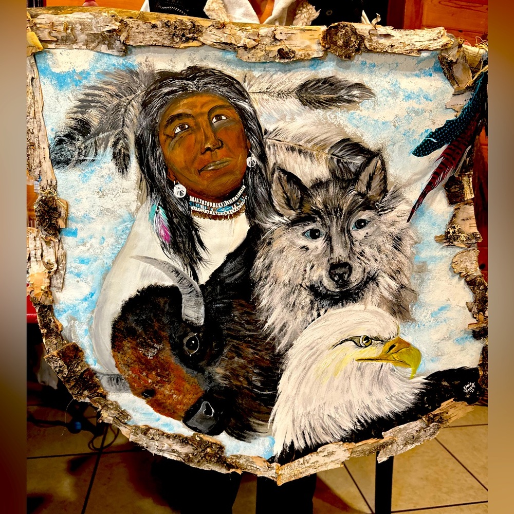 Acrylic leather painting